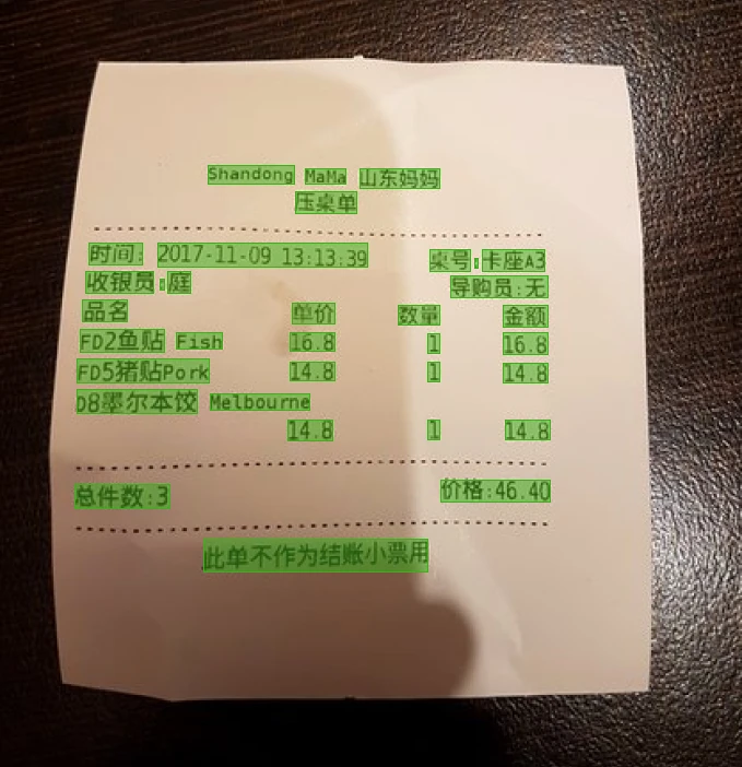 Chinese Bill Dataset