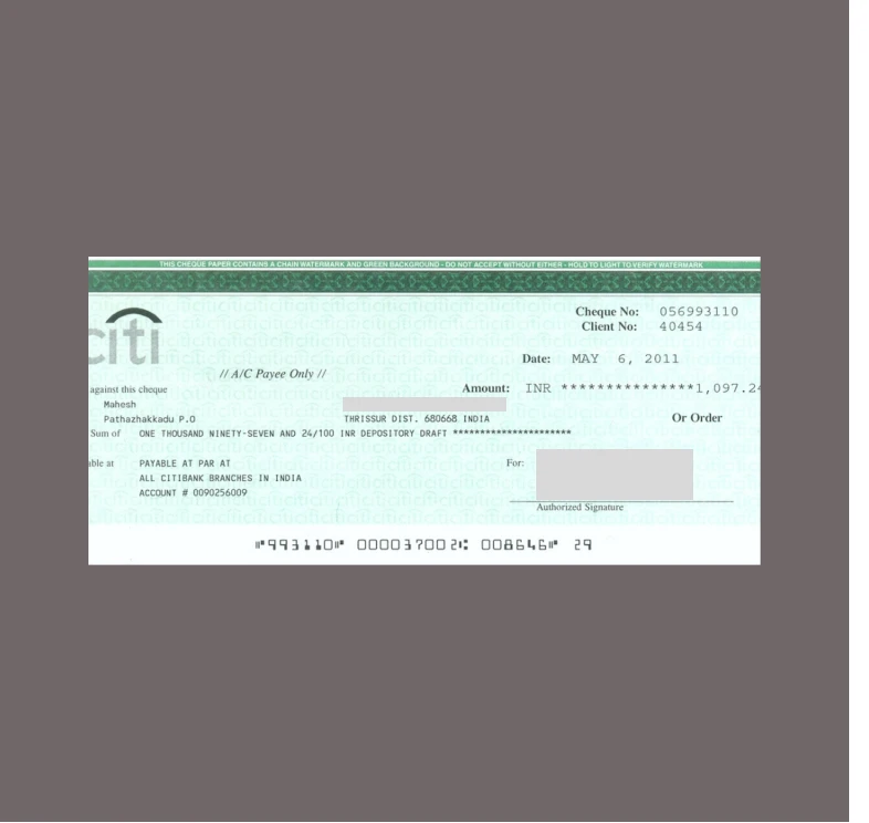 Bank Cheque Dataset